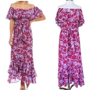 Sachin + Babi Lavender and Red Floral Maxi Dress